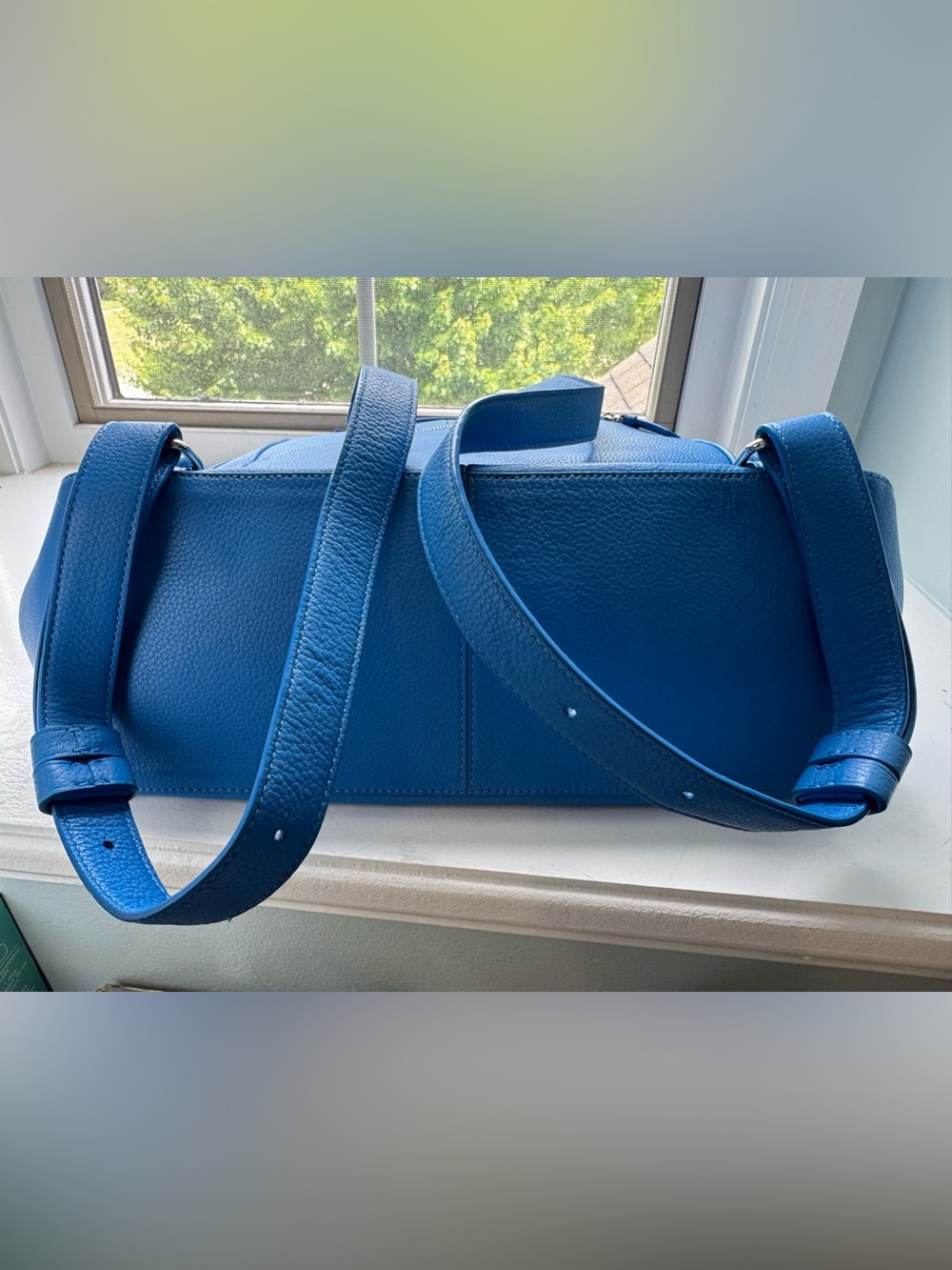 Cole Haan Grand Ambition Convertible Leather Backpack Tote RARE Blue - Picture 3 of 4